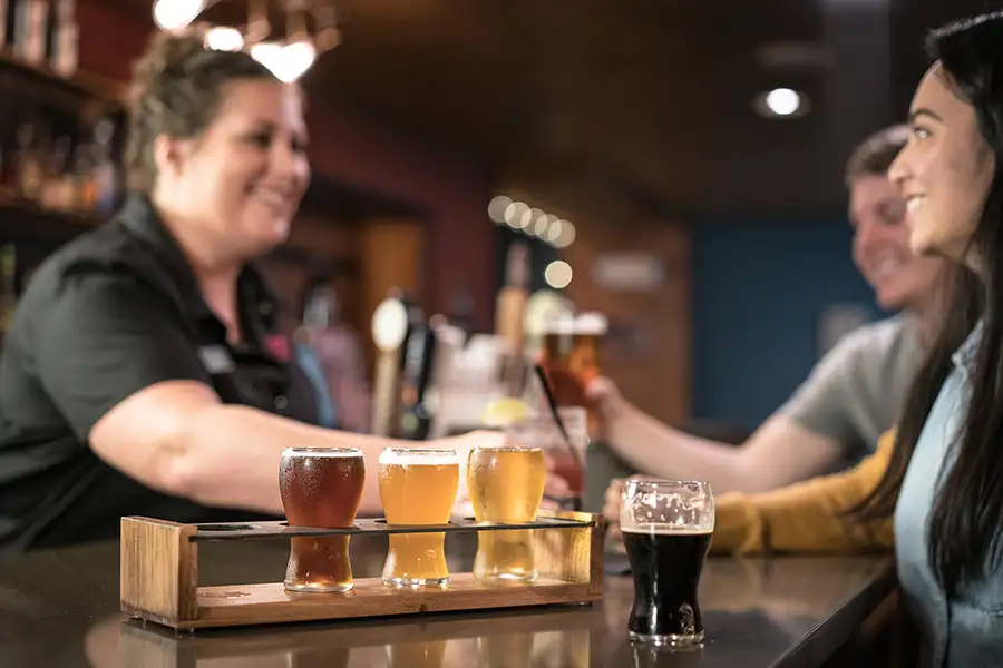 Bar and Beer flight at Smokehouse BBQ & Brews in Bird-in-Hand PA