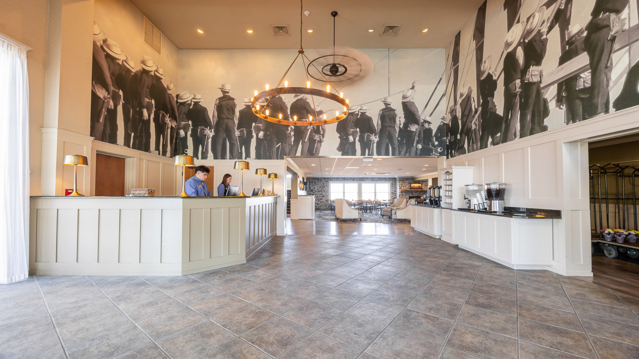 Lobby at AmishView Inn & Suites at Plain & Fancy Farm in Lancaster County