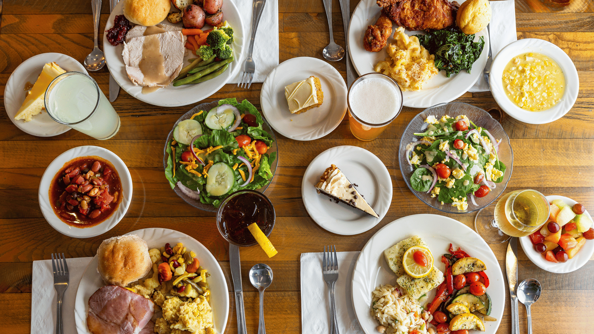 Full Table at Miller's Smorgasbord in Lancaster PA