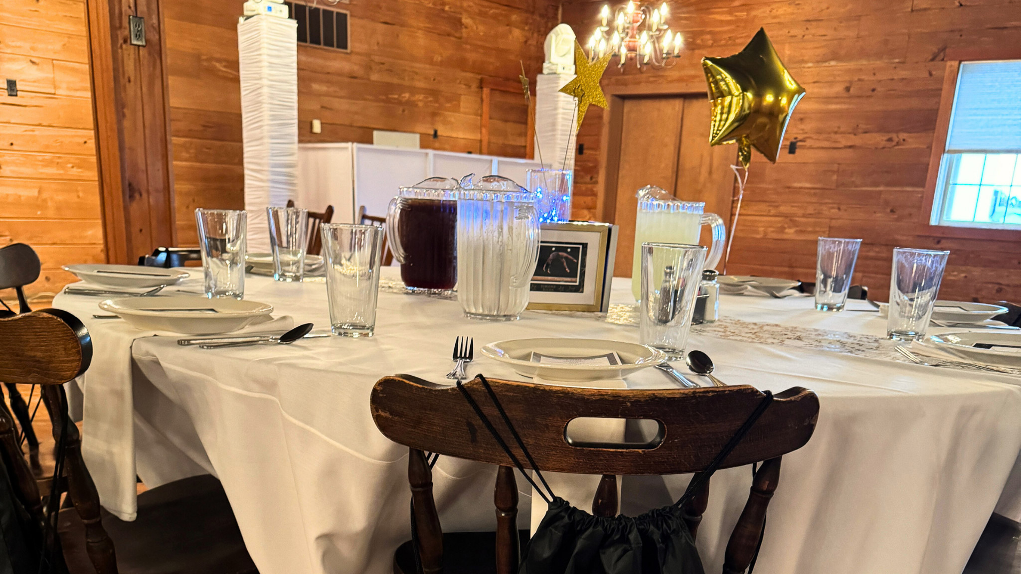 Party set up in the Dutch Lantern Room at Plain & Fancy Farm